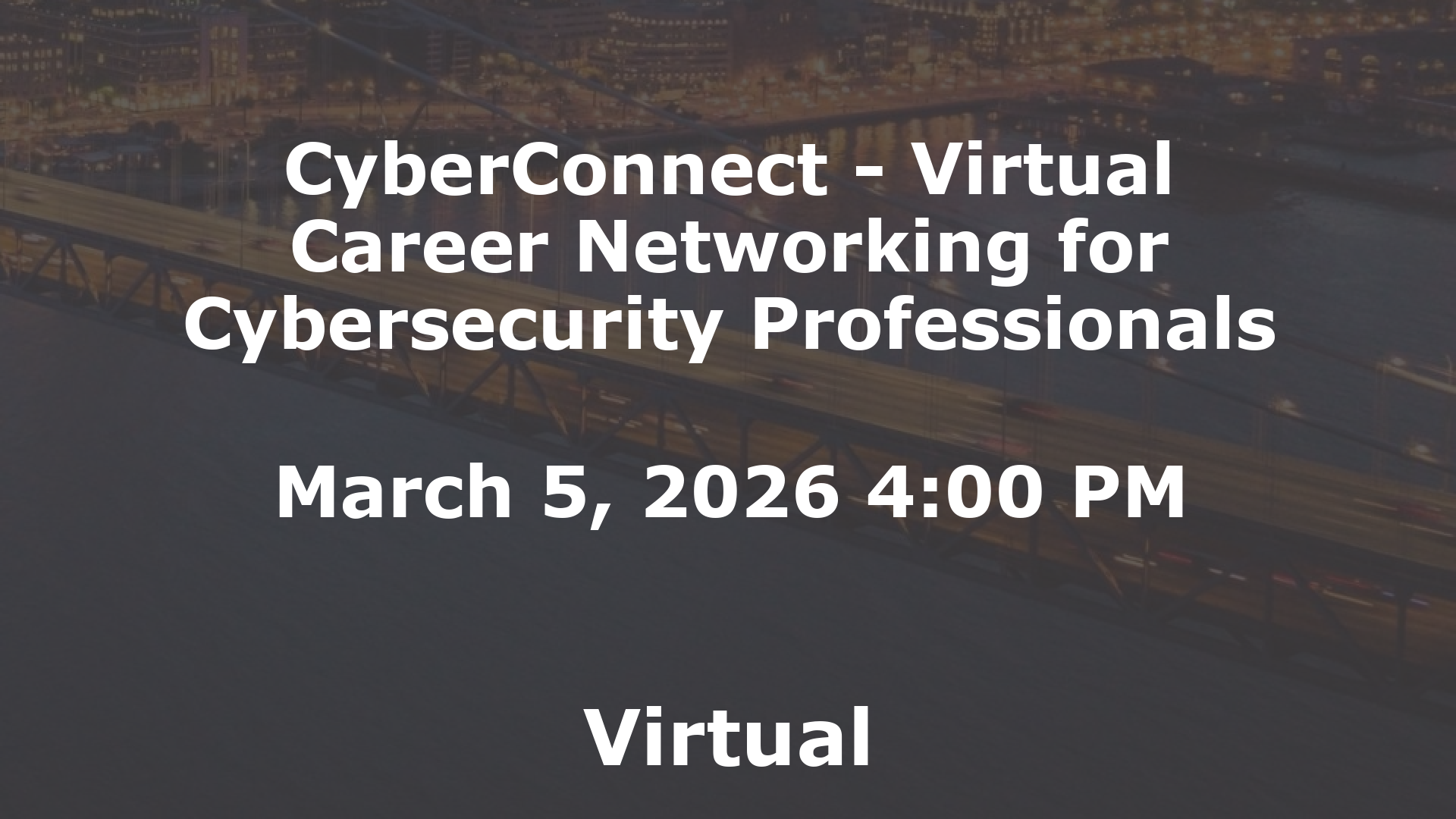 CyberConnect - Virtual Career Networking for Cybersecurity Professionals event image